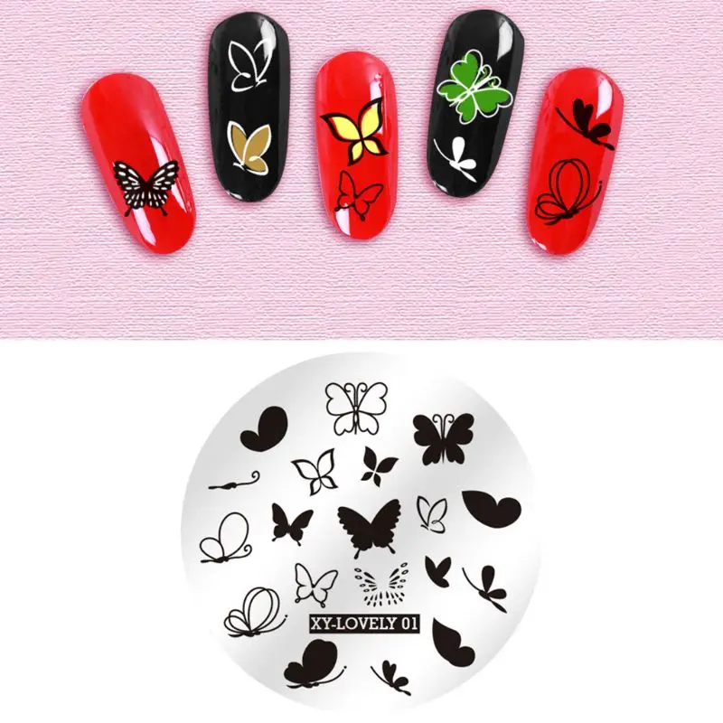 1 шт. штампы маникюрные изображения круглый штамп для дизайна ногтей шаблон