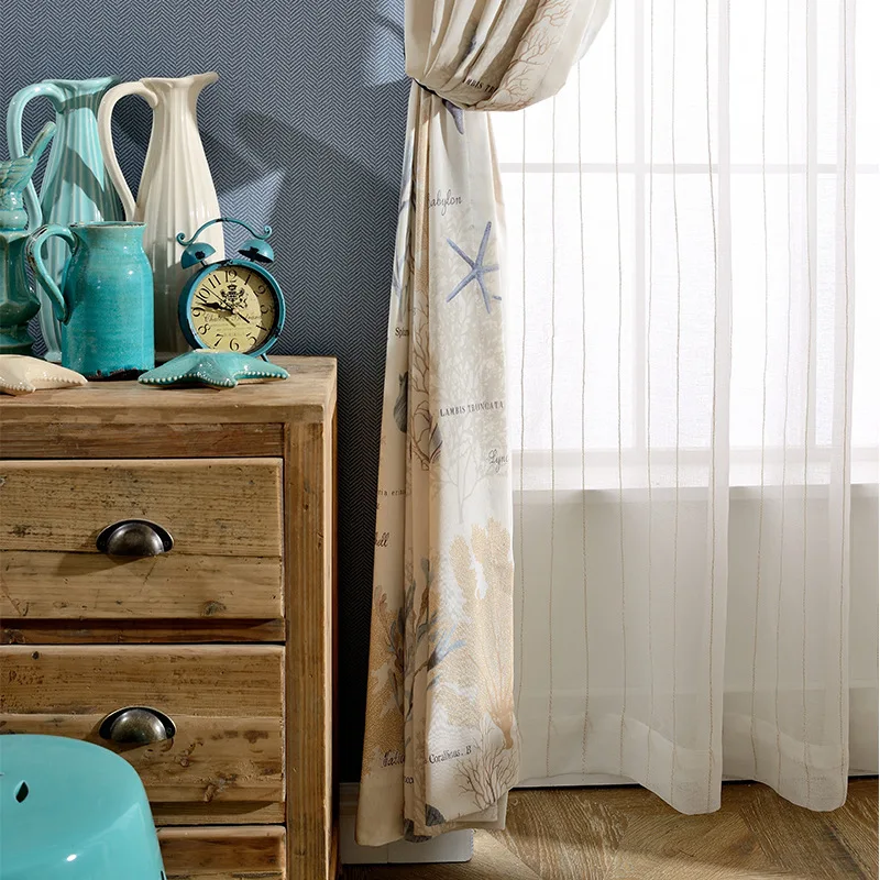 Занавески s для гостиной столовой спальни морской мир мультфильм современный