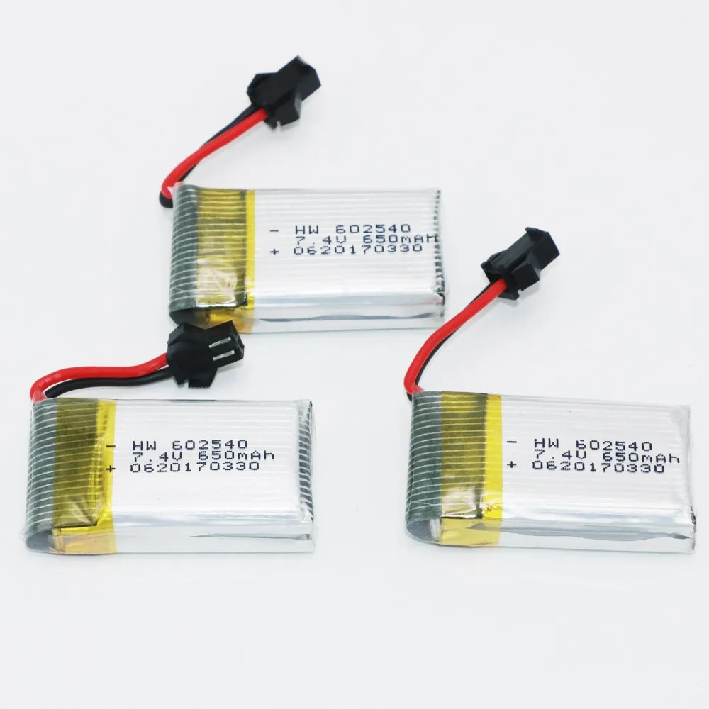 3 шт./лот Rc lipo Аккумулятор 7 4 В 650 мАч аккумулятор для H8C DFD F183 F182 RC