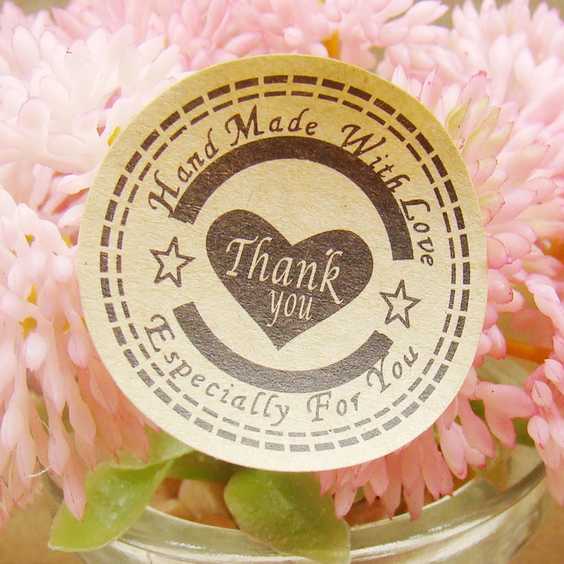 100 шт. белая бумага &quotспасибо&quot Крафт Упаковка уплотнения наклейки этикетки