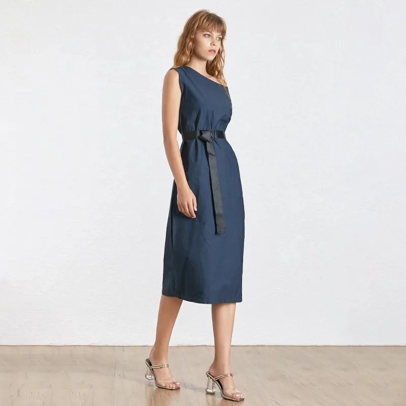 Платье с открытыми плечами TWOTWINSTYLE элегантное однотонное платье до щиколотки