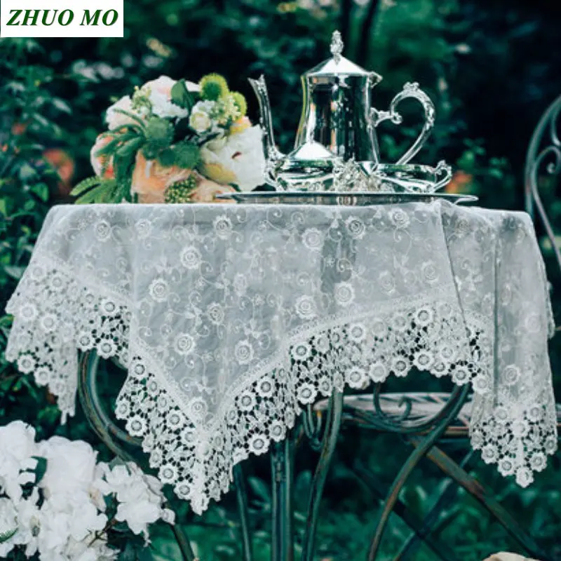 

Fashion Lace Rectangular table cloth round Wedding decoration Kitchen accessories dining table for Home decoration