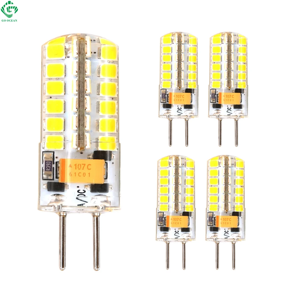 gy6.35 привел колба 12в AC / DC 4W 9W силикон лодку огня 48 SMD 2835 замены галогенных ламп 72 SMD 2835 кукуруза люстру кристаллические огни