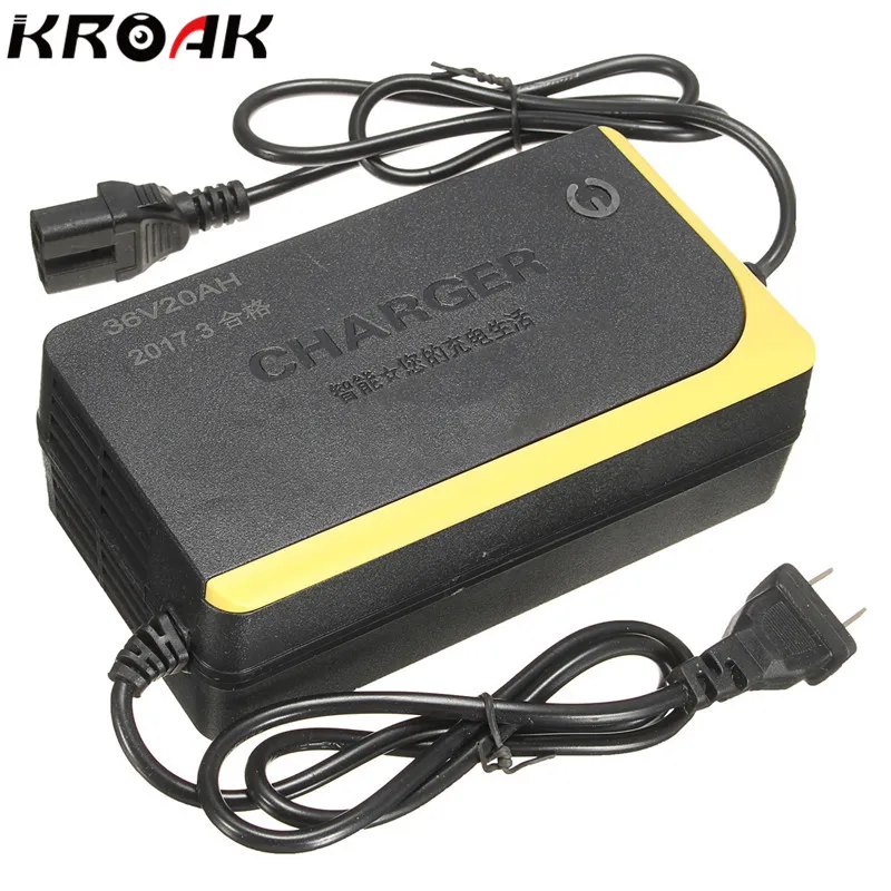 

Kroak 36V 20AH Intelligent Battery Charger Charging for Electric Bikes Scooters Capable Lead-acid Battery