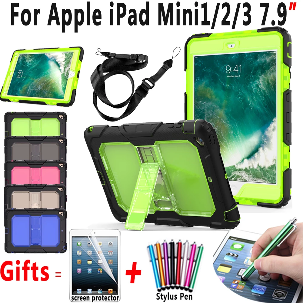 Детский защитный противоударный чехол для планшета Apple Ipad Mini 1 2 3 7 9 с подставкой +