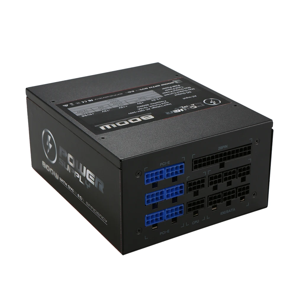 800 Вт блок питания ATX12V V2.31 активная PFC полностью модульная конструкция компьютера с низким уровнем шума 120 мм вентилятор 100-240 В для Intel PC Case настольных игр