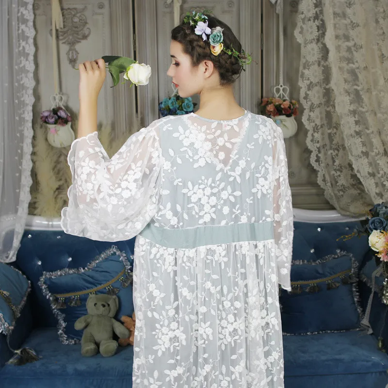 Женский Сексуальный Кружевной Шелковый халат и халат, комплект, платье для сна, банный халат, 2 предмета, 6 цветов, халат для подружки невесты, свадебная Пижама, домашняя одежда T287