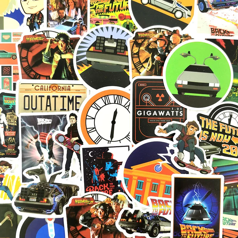 Наклейки Назад в будущее для гитары мотоцикла ноутбука чемодана сноуборда 10/50