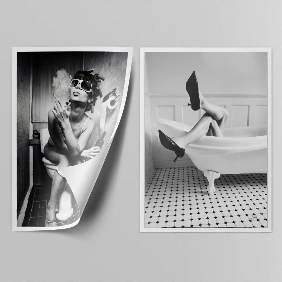 Привлекательные красивые черно-белые фотообои с принтами декор для паба бара