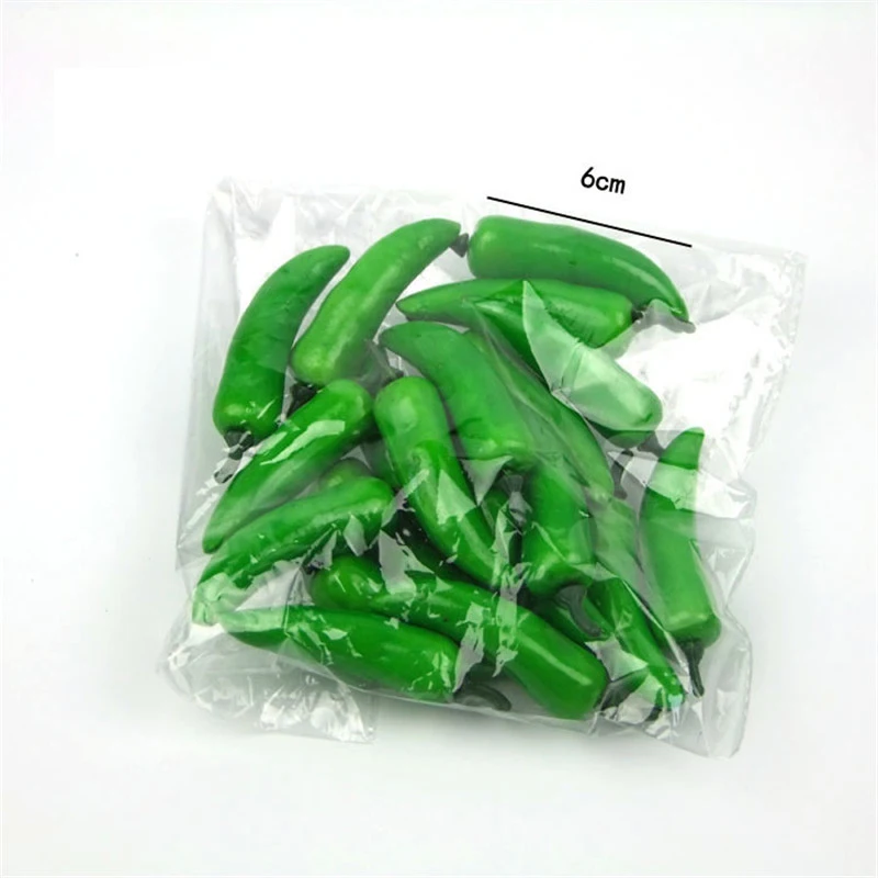 Green pepper 20 шт Мини искусственные фрукты, пена персика, дешево, яблоко, вишня, имитация поддельных фруктов, для дома, свадьбы, вечеринки, сада, для украшения - Цвет: Green pepper