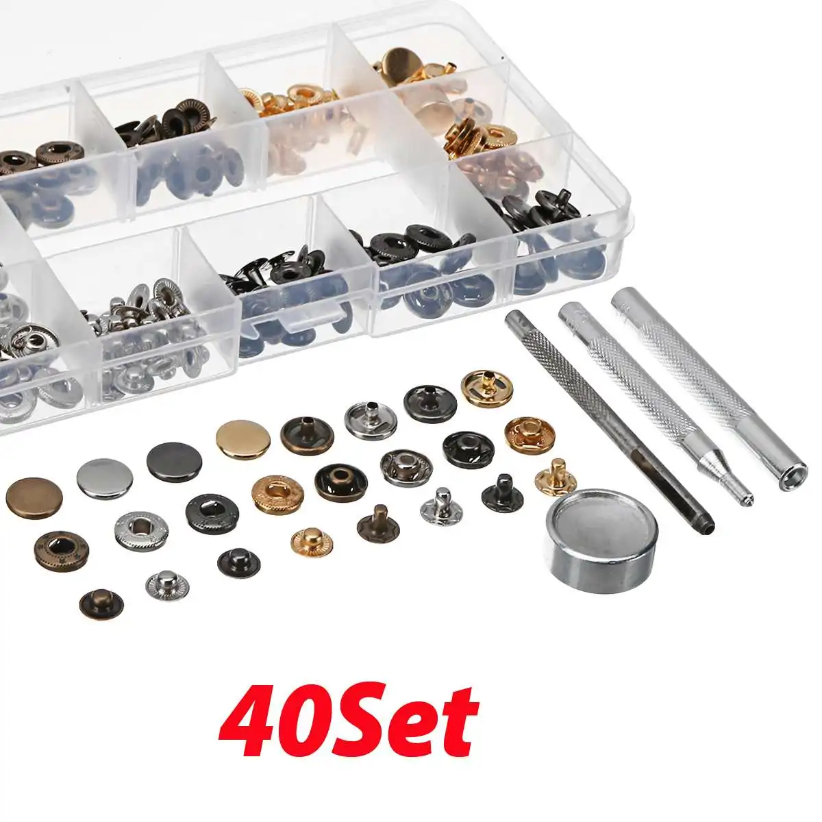 40 Set 40-360 шт DIY металлические пресс плоскогубцы пластиковые кнопки Набор Профессиональный крепеж оснастки плоскогубцы Швейные аксессуары для T5 Кам кнопка - Цвет: 40 Set