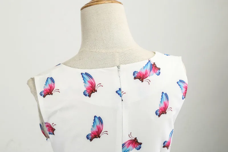 Frauen Ретро Kleid 50 s 60 винтажное платье рокабилли печати Blume Schmetterling Feminino Vestidos