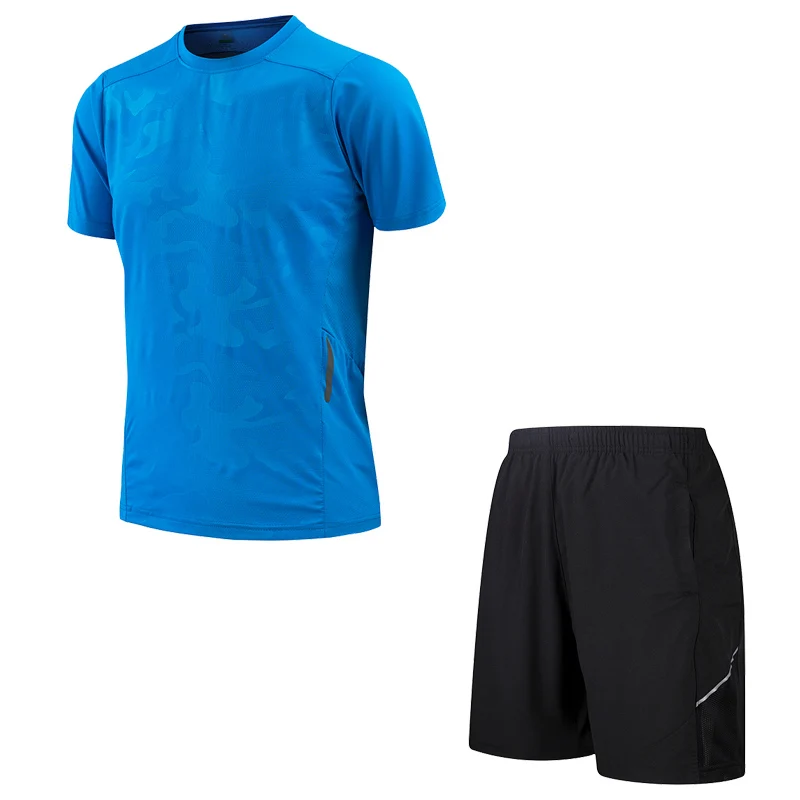 Top Shorts Suits Summer Sport Suit Men Gym Compression Running Set Outdoor Short Sleeve T-Shirts Shorts Print Men's Quick Dry SportSuits - Цвет: Top Shorts Suits