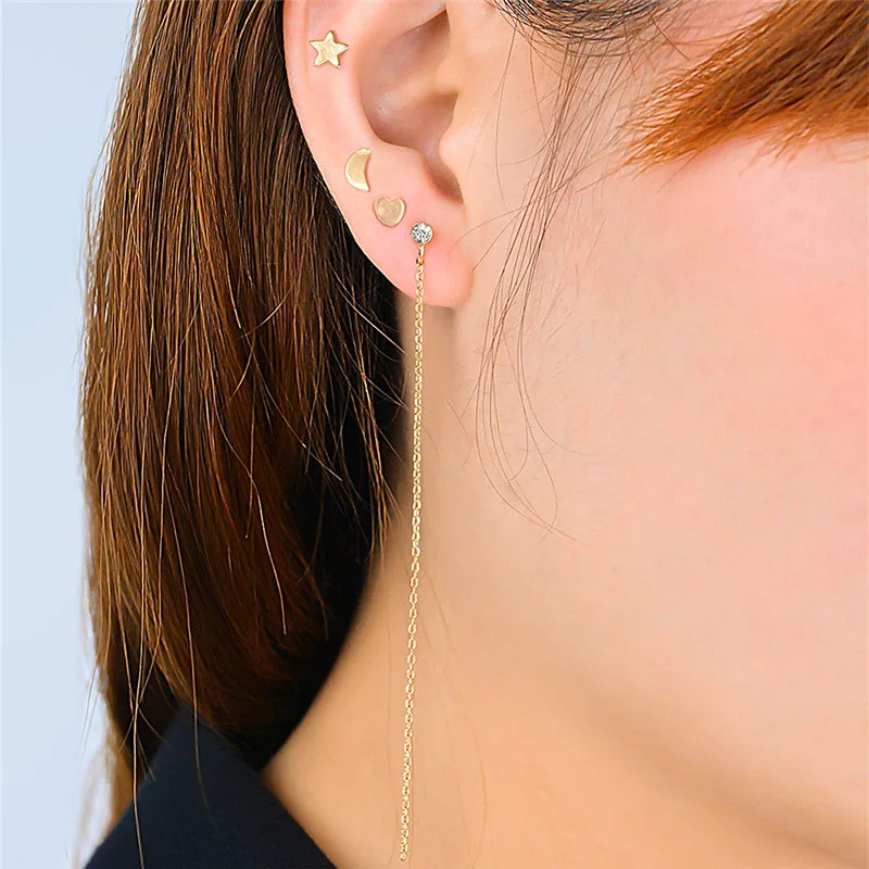 Милые Новые Романтические маленькие золотые/серебряные/черные серьги гвоздики в