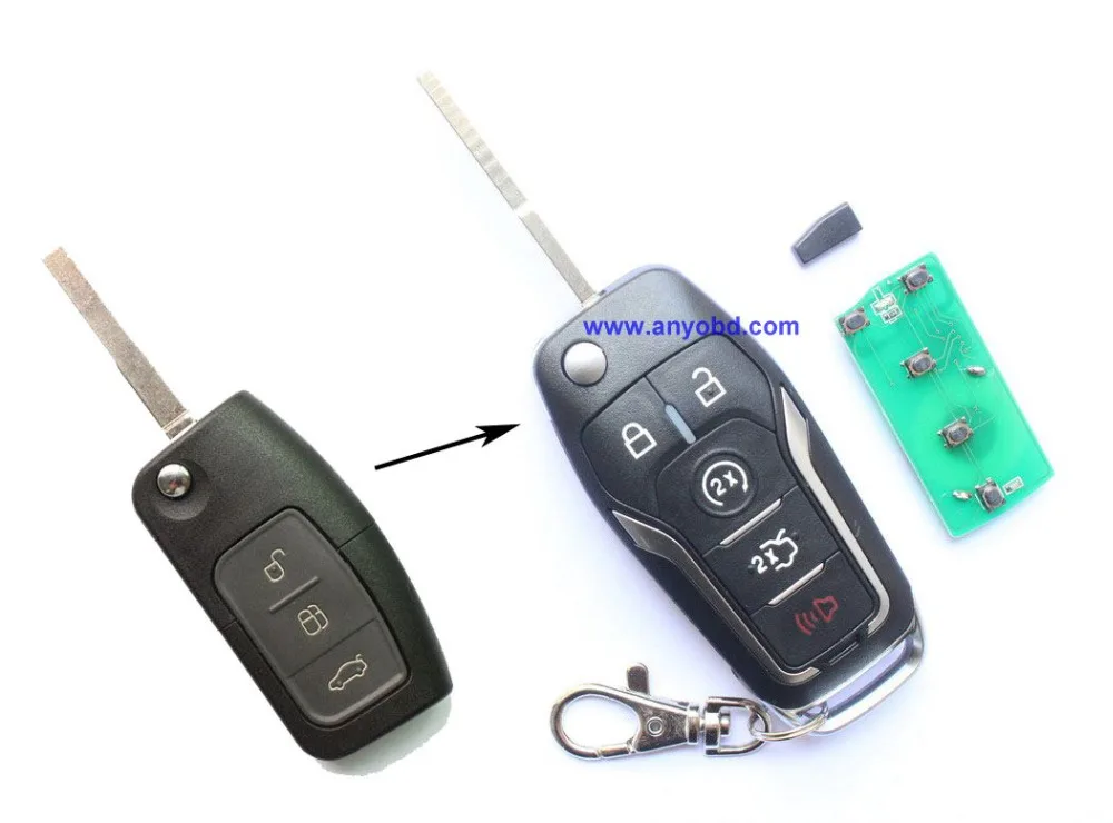 Хорошее качество для Ford Focus изменение флип дистанционный ключ 433 мГц с 4D63 чип