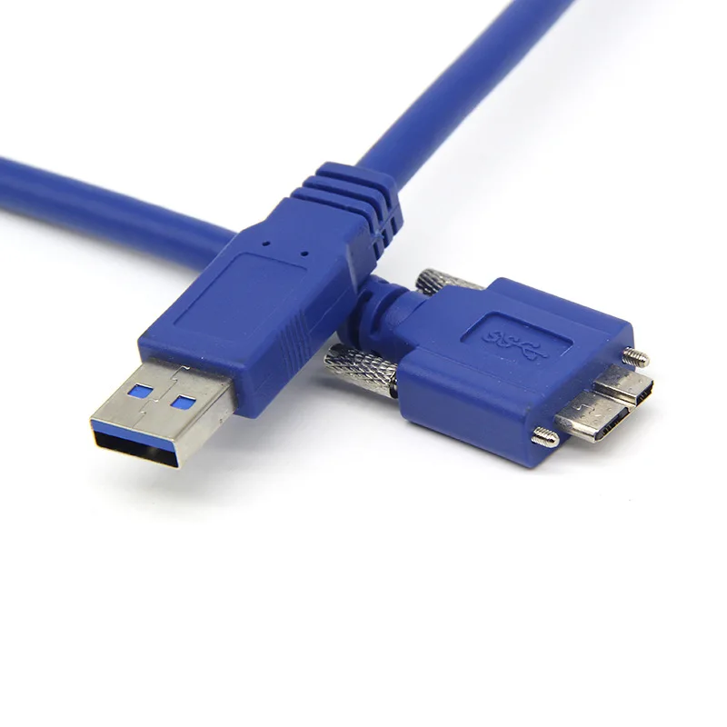Переходник от USB 3,0 A/M к Micro B/M с двойным винтовым замковым кабелем, 1,8 м/3 м, поддержка суперскорости, совместим с камерой USB3 Vision