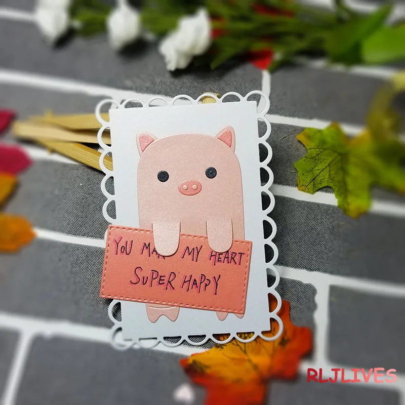 Металлические Вырубные штампы в форме свиньи сделай сам скрапбукинг карточка