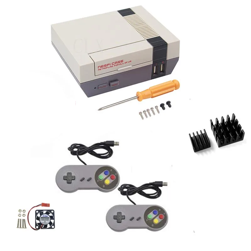 Чехол NESPi для Raspberry Pi 3 B + NES Retroflag Box вентилятор SD карта 16 ГБ игровой контроллер
