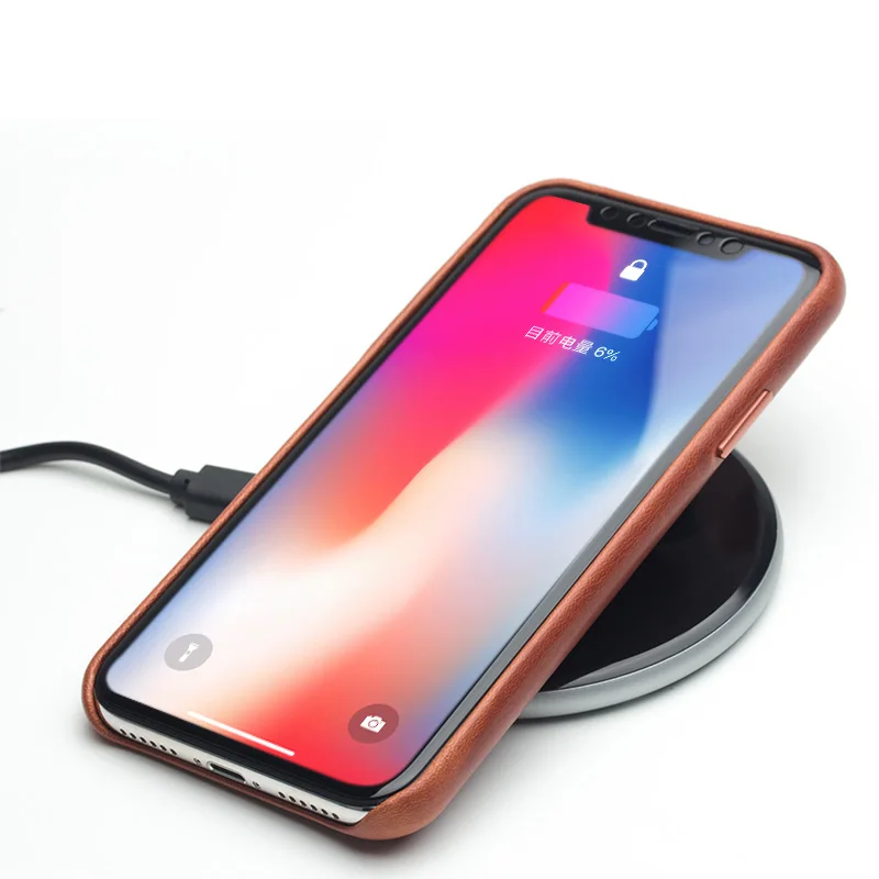 

New Arrival QIALINO Specially Designed Phone Cover Case For iphoneX Case handmade Genuine cow Leather For iphoneX fundas cover