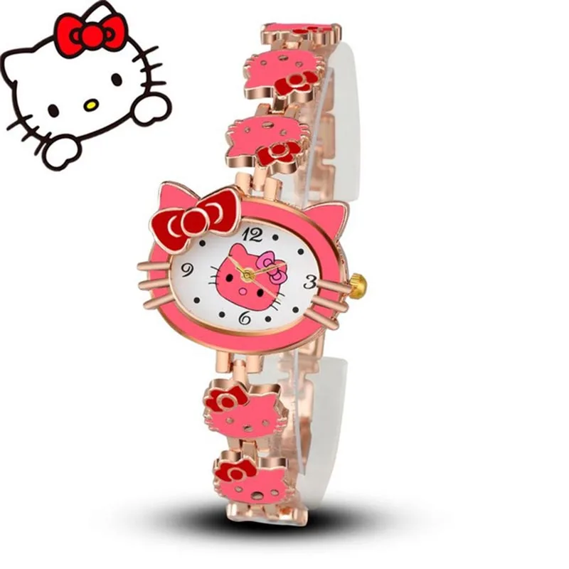 2019 новый бренд hello kitty мультфильм часы для женщин детское платье кварцевые
