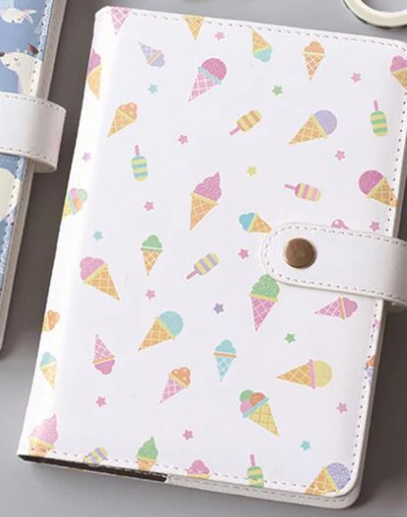 Ice Cream EZONE мультфильм полярный медведь Мороженое олень Фламинго в твердом переплете Тетрадь для учебы студентов дневник тетрадь школьные офисные поставки - Цвет: Ice Cream