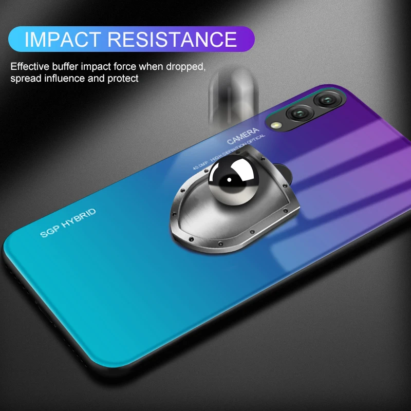 Светлый чехол для huawei honor 10 8x8 9 lite градиентное закаленное стекло телефона на honer