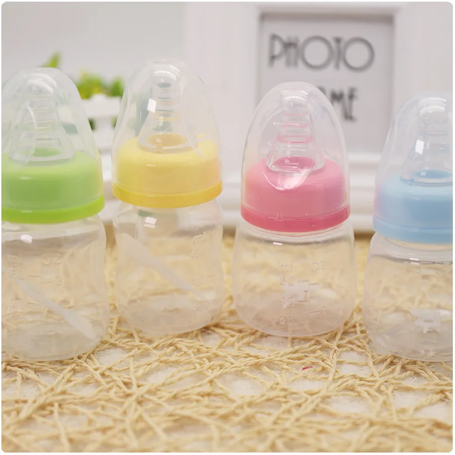 1 Pcs Hot Newborns Baby Bottles Toddlers Drinking Water Feeding Mini PP Bottle Boys&Girls Care Solid Colors Milk 60 ML Bottles