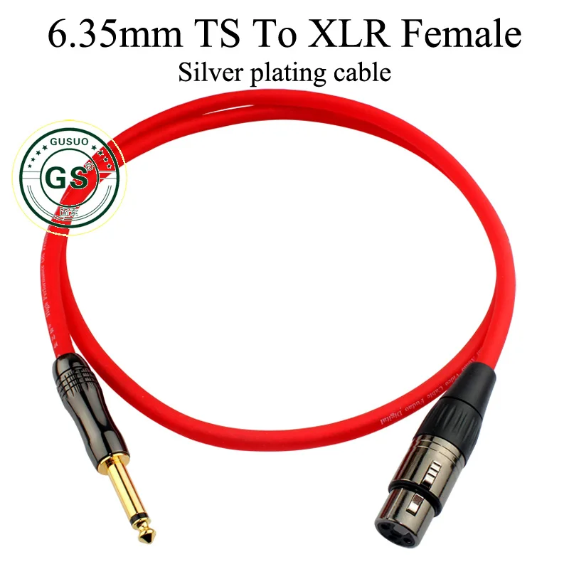 Кабель с посеребрением 6 35 мм 1/4 дюйма TS разъем TRS to XLR 3P мужской и женский кабель