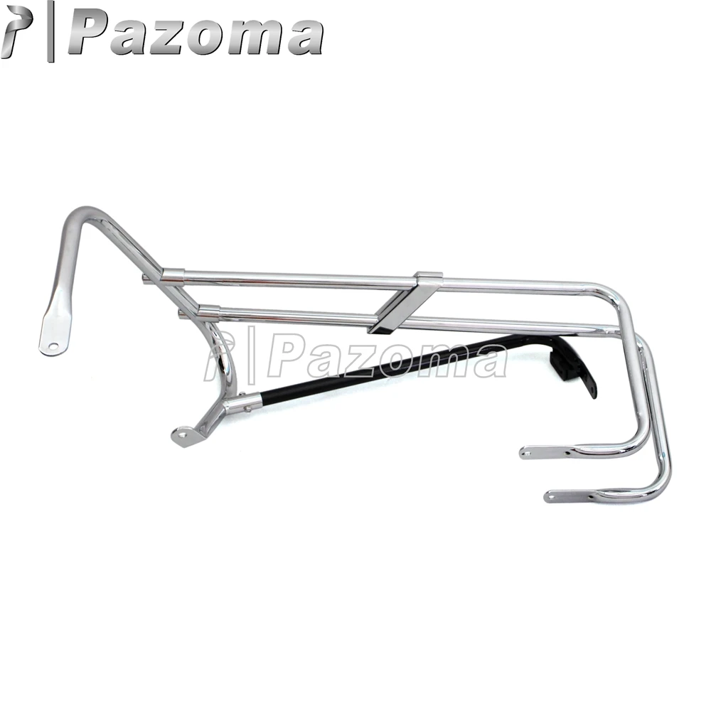 Хромированная защита седельной сумки для мотоцикла с двойным рельсом комплект