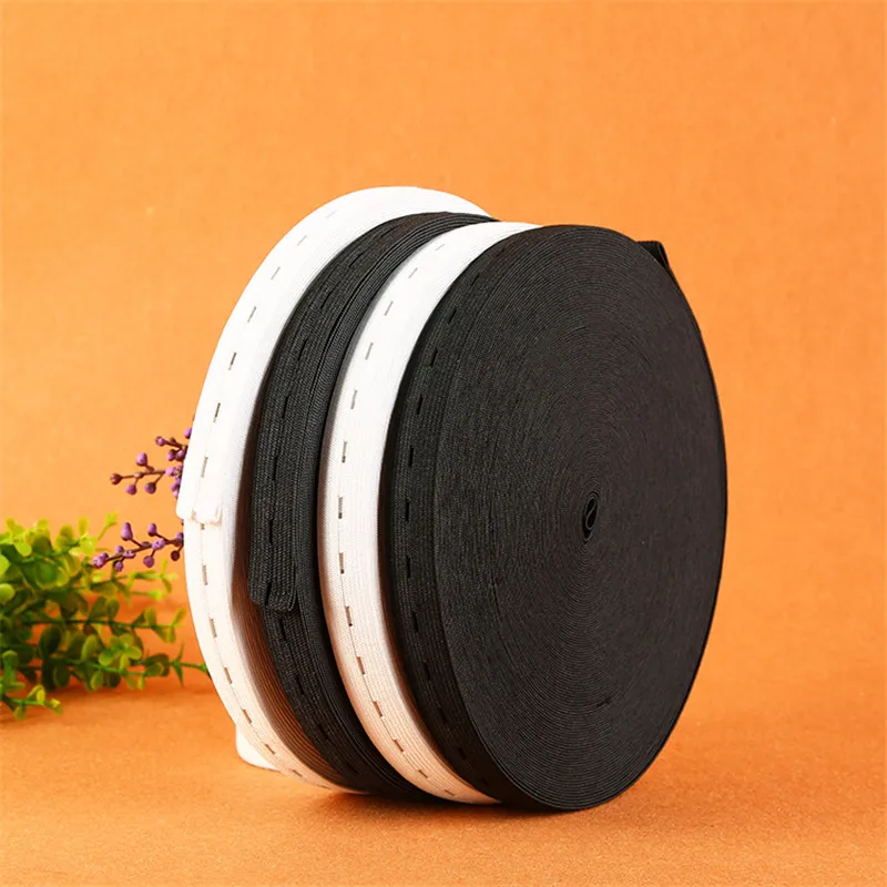 3 м регулируемый перфорированные закругленные петлицы белая/черная резинка