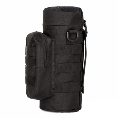 Черный цвет Тактическая Сумка Molle на молнии, камуфляжная сумка для бутылок с водой, маленькая сумка, нейлоновая Водонепроницаемая поясная сумка, уличная Бутылка для путешествий и занятий спортом - Цвет: Черный цвет