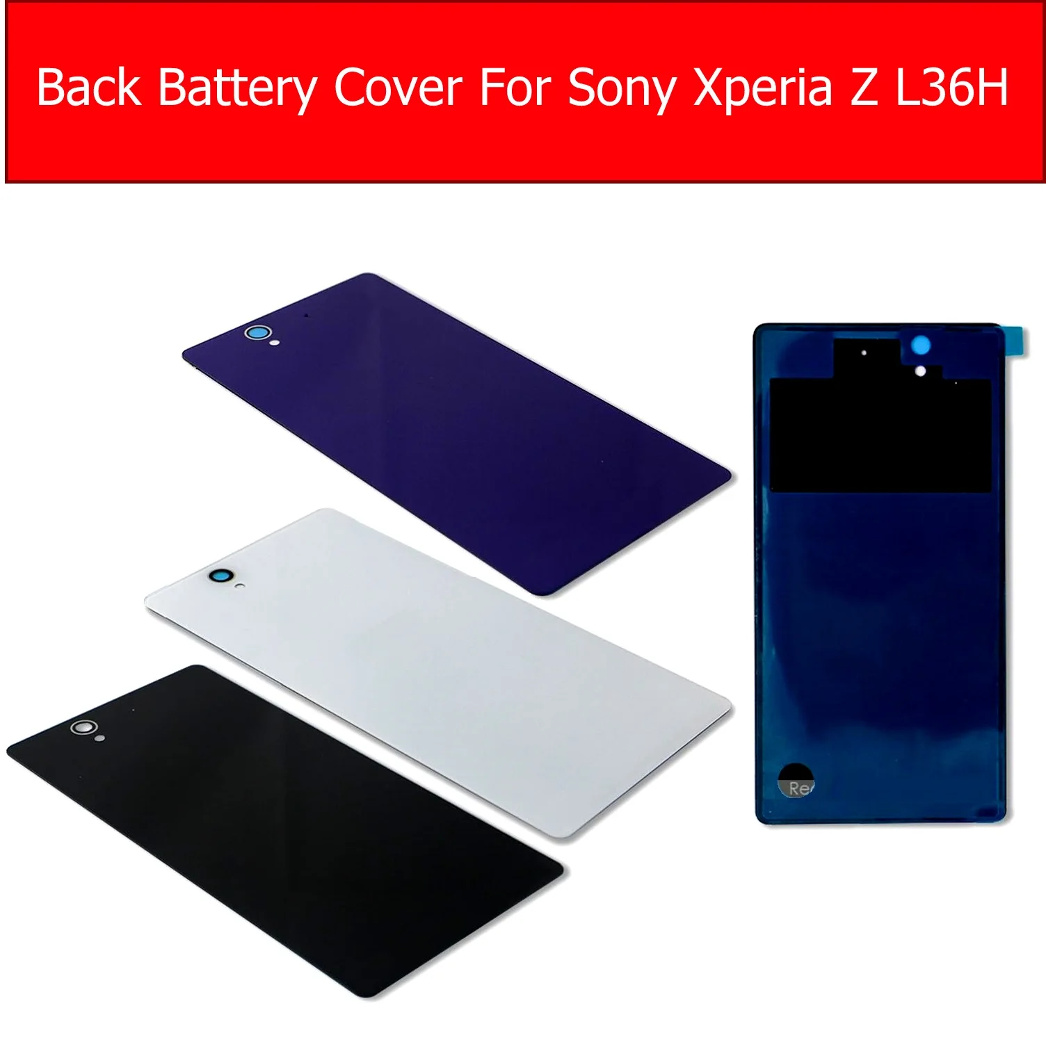 Заднее стекло для sony Xperia Z L36H L36i C6602 C6603, фиолетовый, черный, белый цвет, So-02E, чехол+ 1х пленка