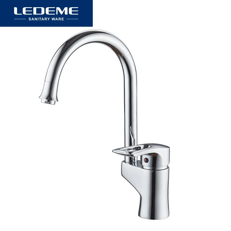 LEDEME Смеситель для кухни высокий латунь Цвет: хром L4025| |