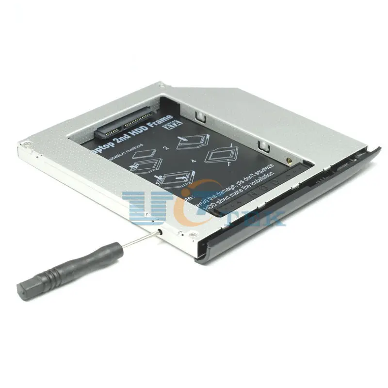 SATA 2-й Жесткий Диск HDD Кэдди Адаптер 9.5 мм с Рамкой Для HP Compaq EliteBook 2530 P 2540 2560 2740 CD DVD