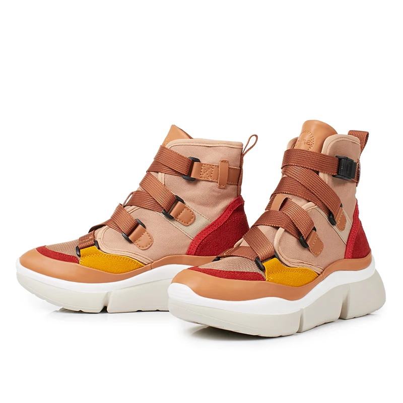 SAILING LU/мотоциклетные ботильоны на платформе без застежки женские с перекрестной