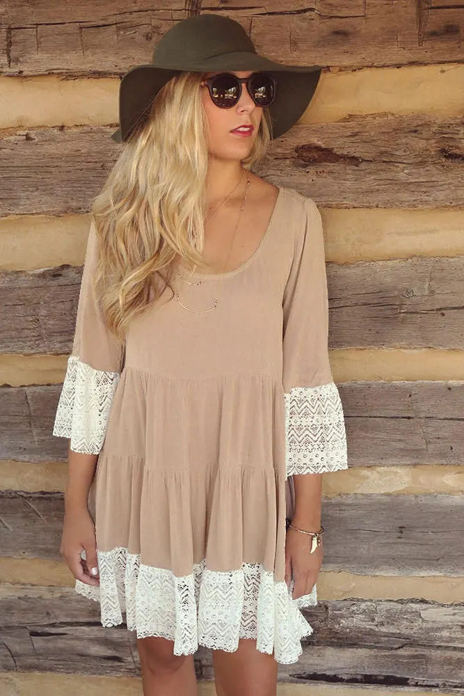 Сложные Кружево платье круглый Средства ухода за кожей шеи длиной выше колена