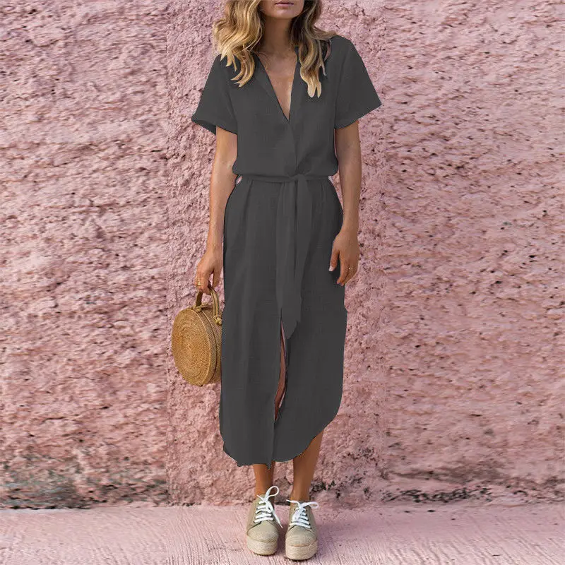 Женское праздничное платье в стиле бохо с V образным вырезом летние пляжные