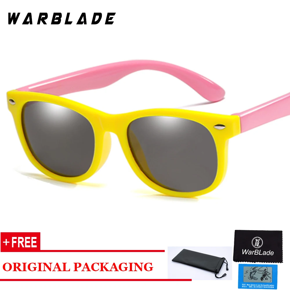 yellow pink Nodare Модные Детские поляризованные солнцезащитные очки TR90 для мальчиков и девочек, детские солнечные очки силиконовые защитные очки детские очки UV400 Óculos - Цвет линз: yellow pink