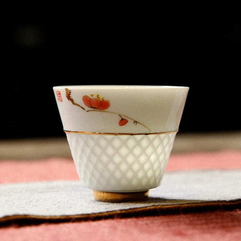 Керамические чайные чашки PINNY ручной работы белый фарфоровый с цветочным узором