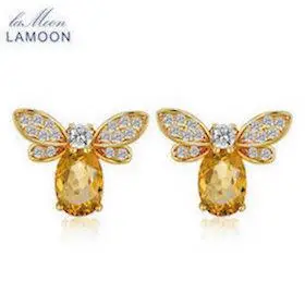 Lamon Love Bee 925 пробы Серебряный браслет женский цитрин драгоценные камни ювелирные изделия с покрытием из белого золота Цепочка дизайнерские украшения LMHI059
