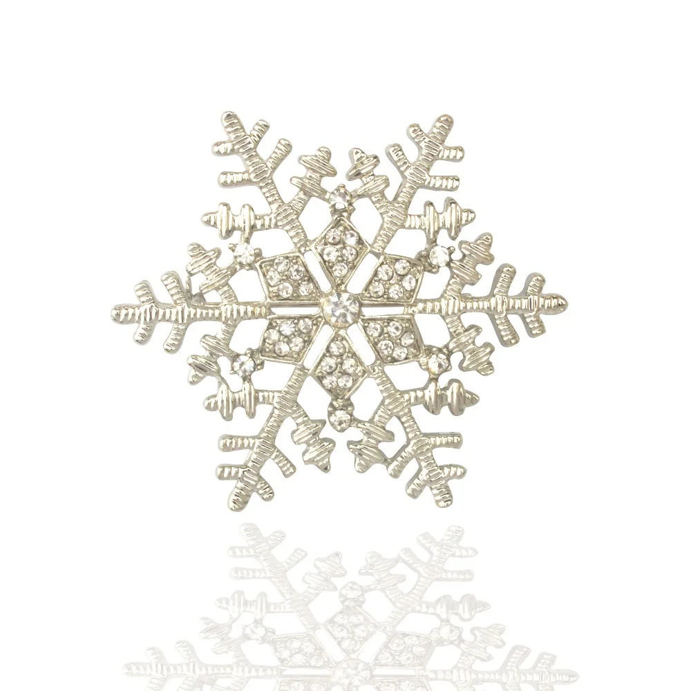 Женские броши Снежинка в стиле ретро стразы хрустальные белоснежная
