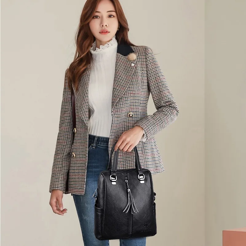 2019 многофункциональные женские кожаные рюкзаки высокое качество дорожная сумка