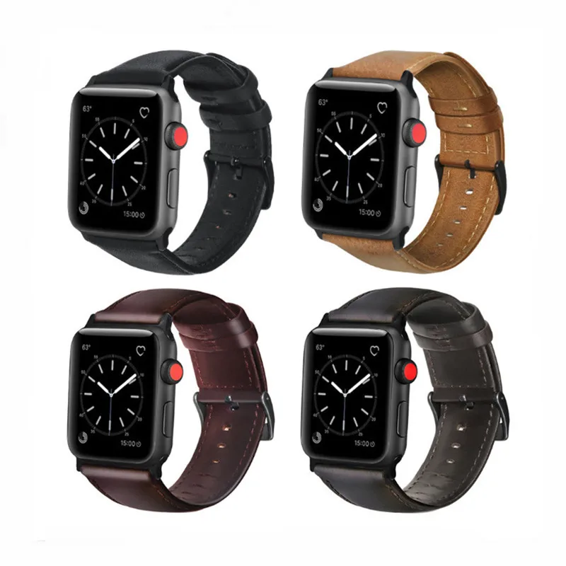 Кожаный браслет для Apple Watch 42 мм, 38 мм, 44 мм, 40 мм, серия 4, 3, 2, ремешок для Apple Watch iWatch, ремешок для часов