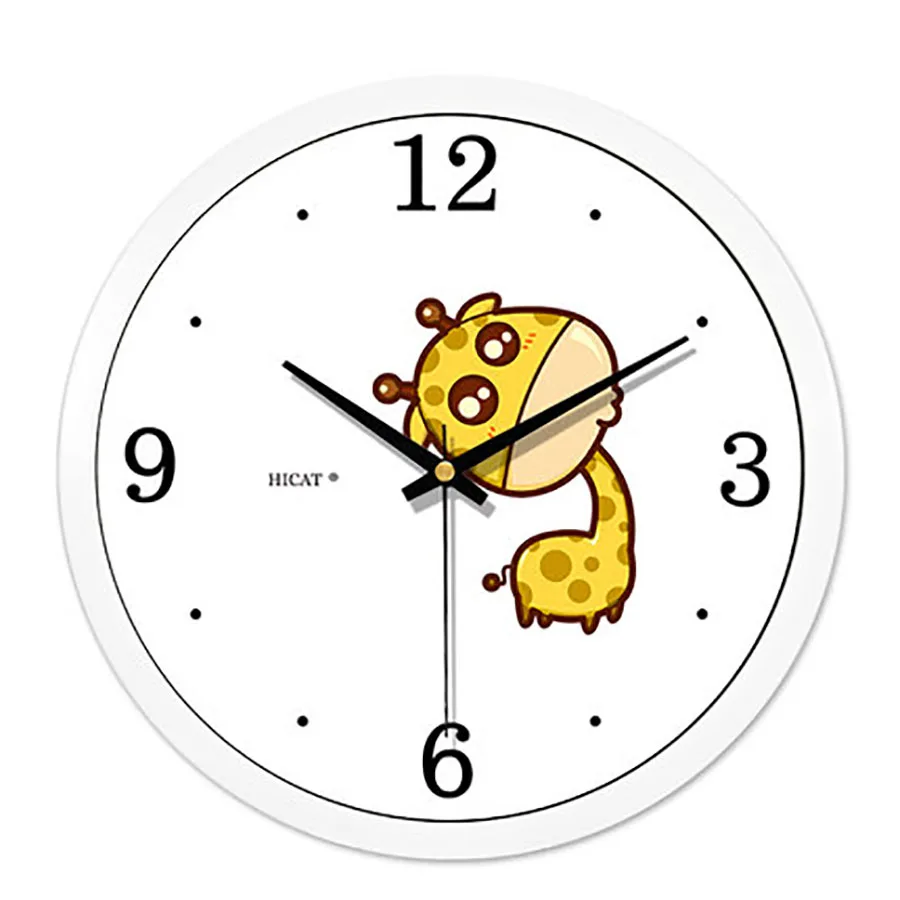 Мультяшные настенные часы 10 дюймов бесшумные и простые для детской комнаты лидер