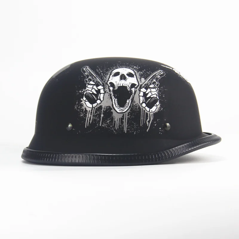 Винтажный мотоцикл скутер с открытым лицом РЕТРО МАТОВЫЕ яркие черные шлемы