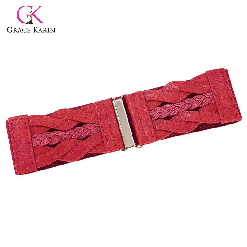 Эластичный пояс Grace Karin из искусственной кожи Модный женский с золотыми