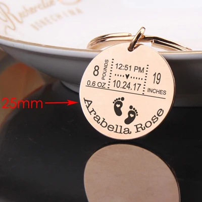 style 2 rosegold FLYANGEL персонализированные детские зеркальные стильные брелки, подарки на день отца, новые детские подарки на день рождения, весовое время, брелок - Цвет: style 2 rosegold