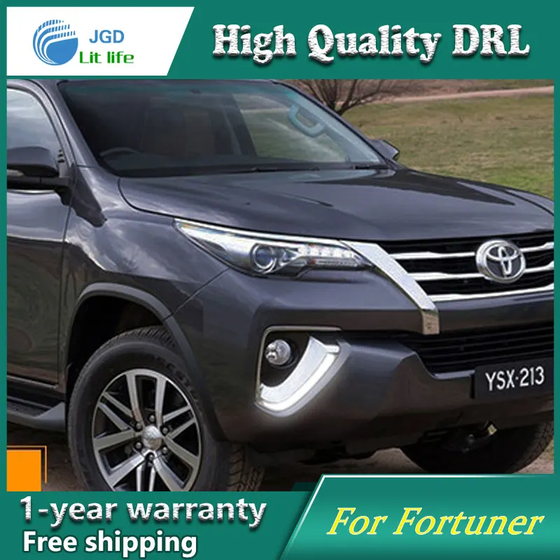 Автомобильный Стайлинг светодиодный светильник дневного света для Toyota Fortuner DRL 2016