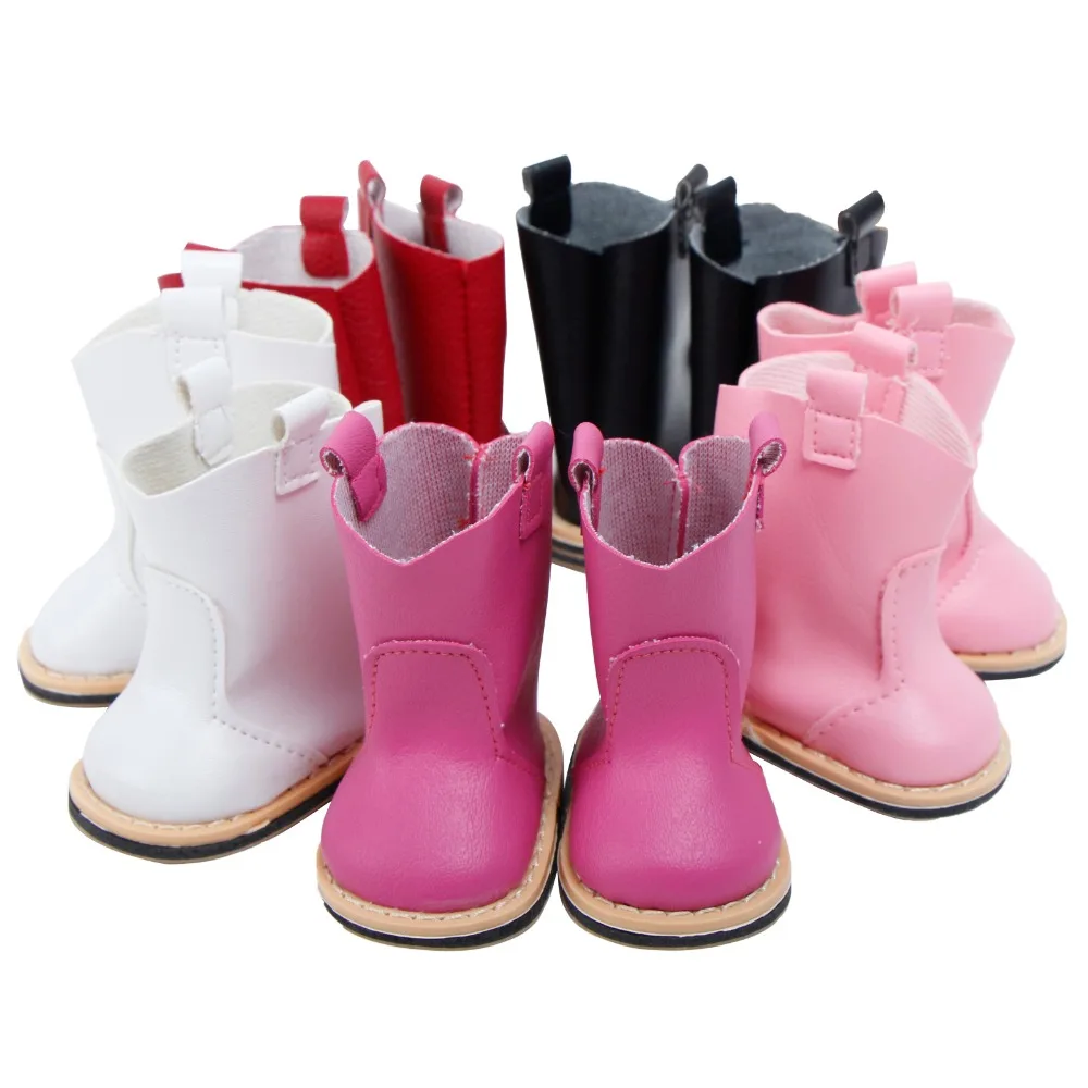 Модные милые полусапожки на Плоском Каблуке Разноцветная обувь для куклы 18