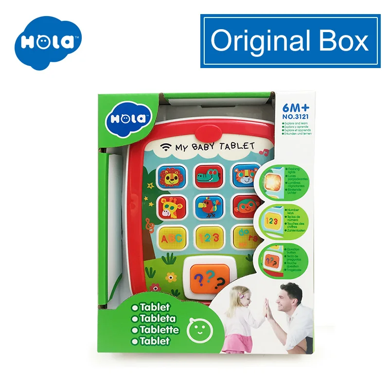 ORIGINAL BOX HOLA 3121 компьютерная обучающая машина планшет игрушка подарок для детей обучающие игрушки для детей рождественские подарки - Цвет: ORIGINAL BOX